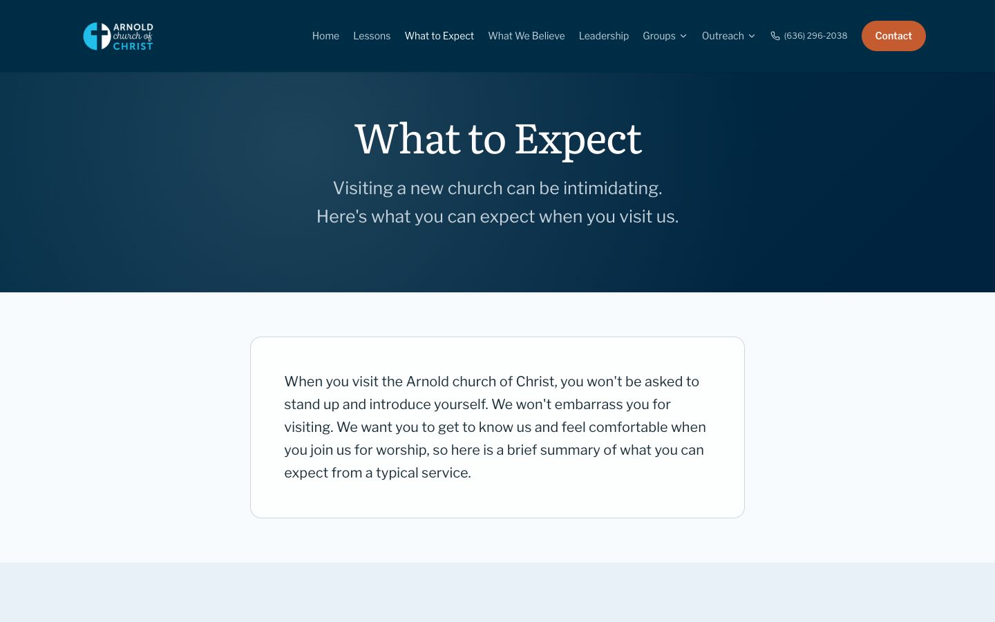 What to Expect page