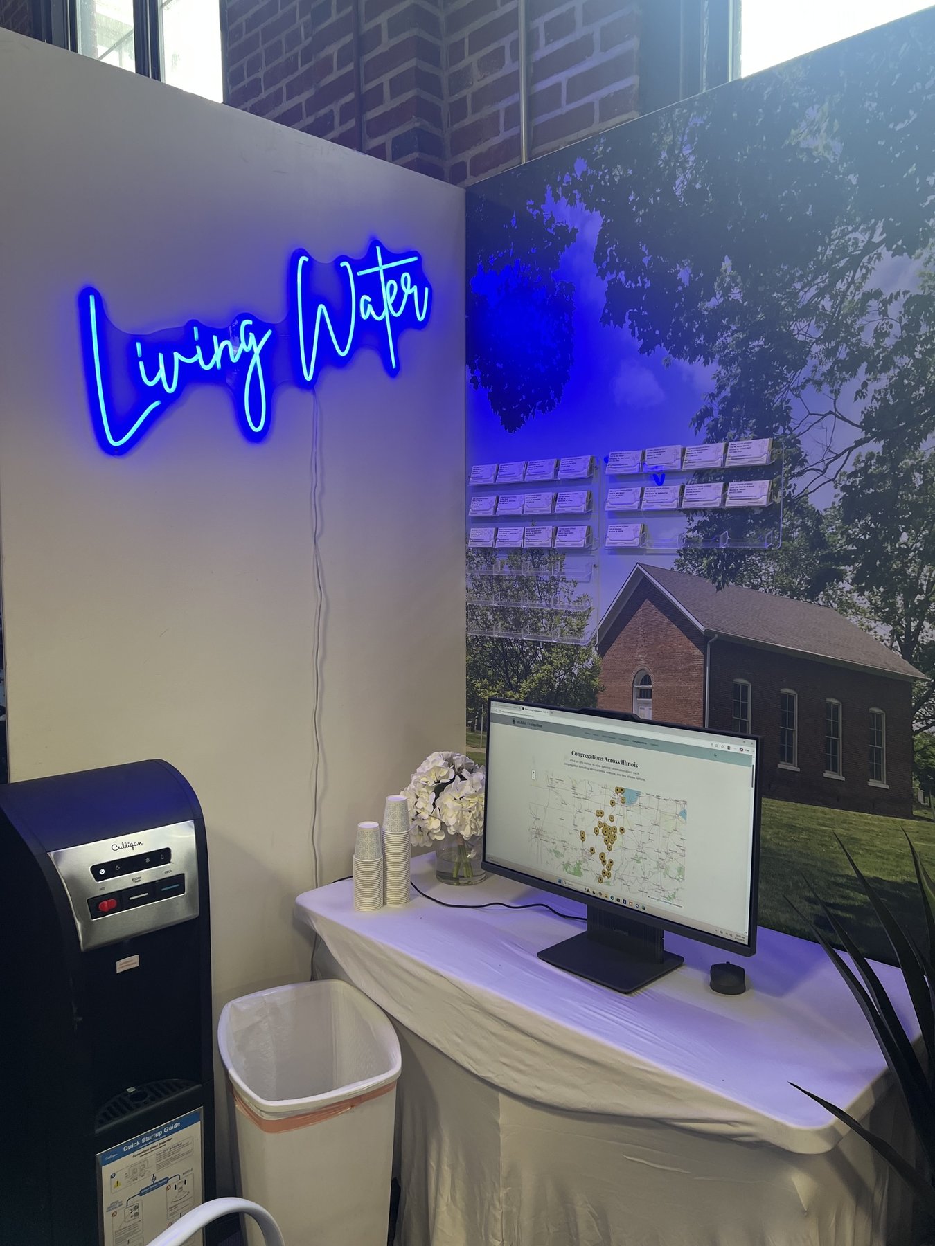 Living Water congregations map kiosk at the Exhibit Evangelism booth