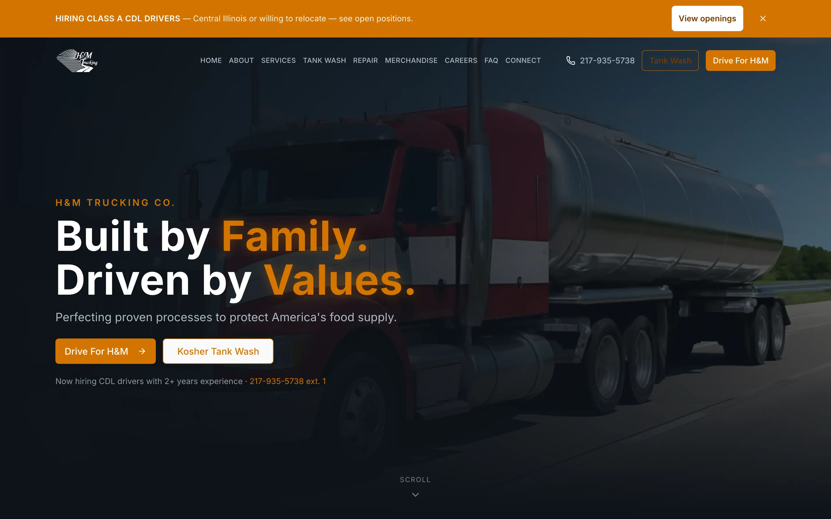 H&M Trucking new website preview