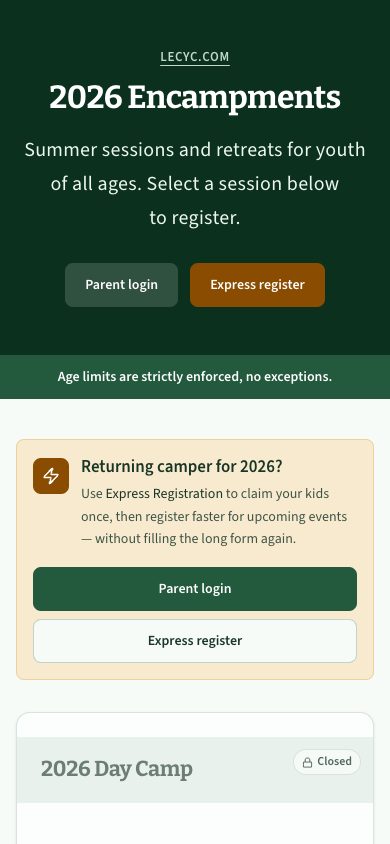 LECYC registration on mobile